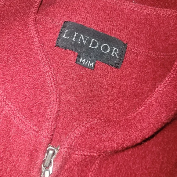 Lindor Red Sleeveless Wool Zip Up Sweater Vest M - Picture 7 of 7
